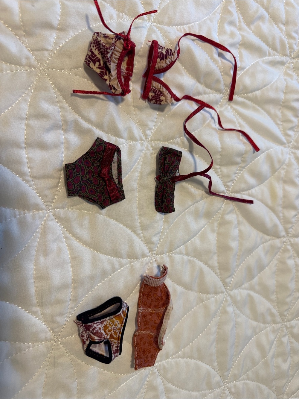 Barbie Doll Swimwear Set in Red, Pink, Orange and Black